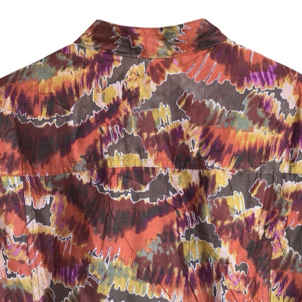 Ruby Road Multicolor Button Up Roll Tab Sleeve Blouse NEW - Picture 5 of 7